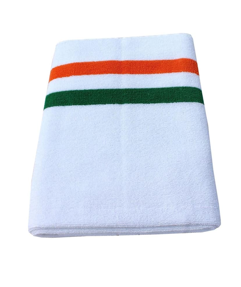 Mandhania Indian Tricolor Cotton Bath Towel 400 GSM (28x57) Pack of 1 view 3