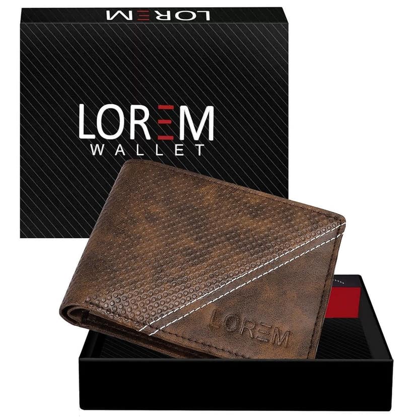 3D Emboss Dots Bi-Fold Premium Faux Leather 4 ATM Card Slots Wallet for Men-B view 2