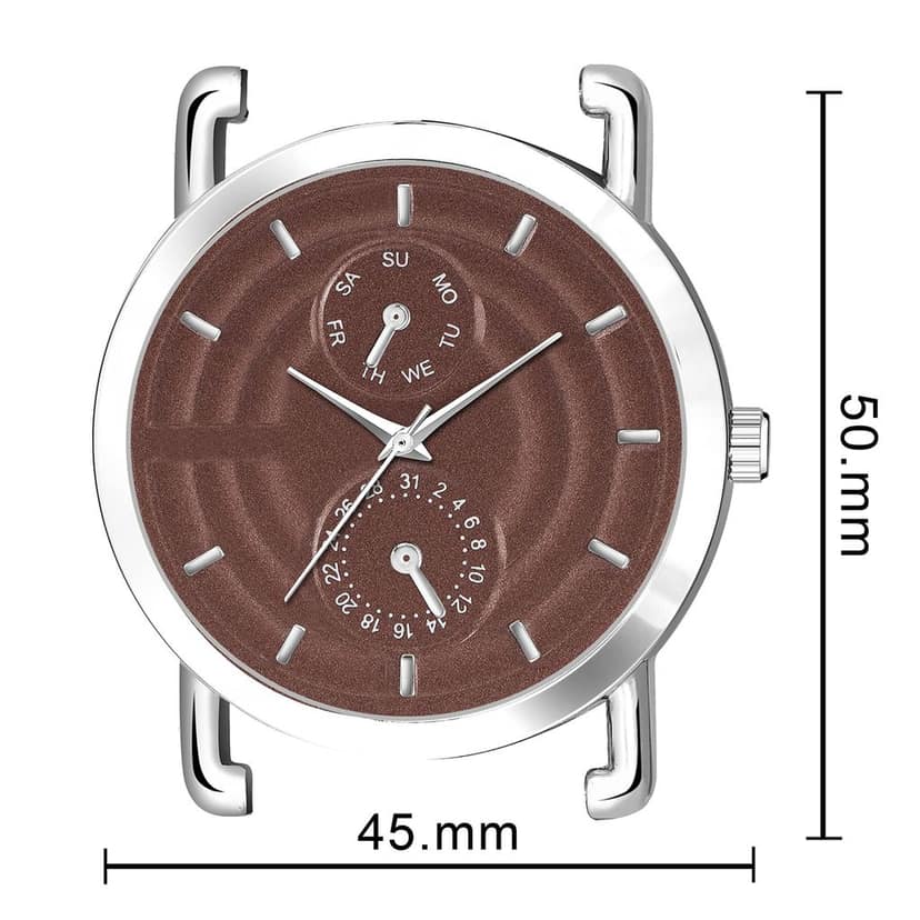 Brown 3D Embossed Stainless Steel Analog Watch for Men LR123 view 5