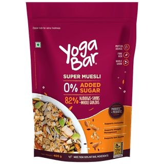 Yoga Bar Super Muesli - No Added Sugar, Rich In Protein & Fibre, No Preservatives, 400 g