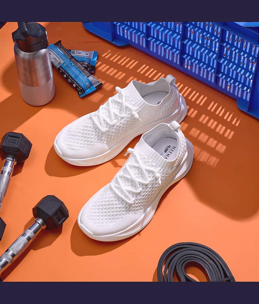 Neemans Knit Glider White Women's Sneakers