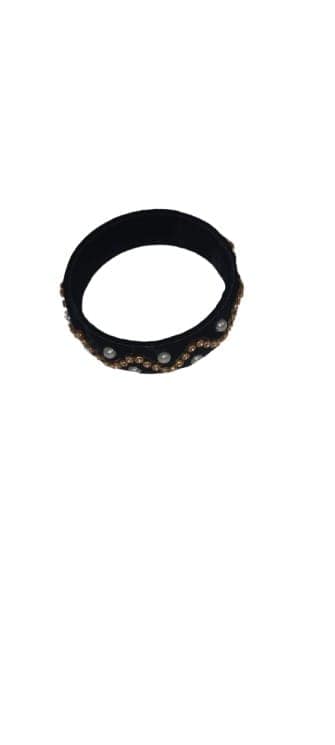 BUCHI White and Gold Bangle Set with Pearl Accents view 2