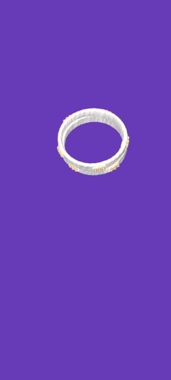 BUCHI White and Gold Bangle Set with Pearl Accents view 3