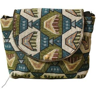 Womens Ethnic Geometric Tapestry Crossbody Sling Bag