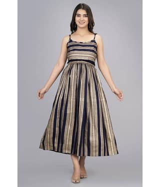 Smien - Blue Rayon Women's Fit & Flare Dress ( Pack of 1 )