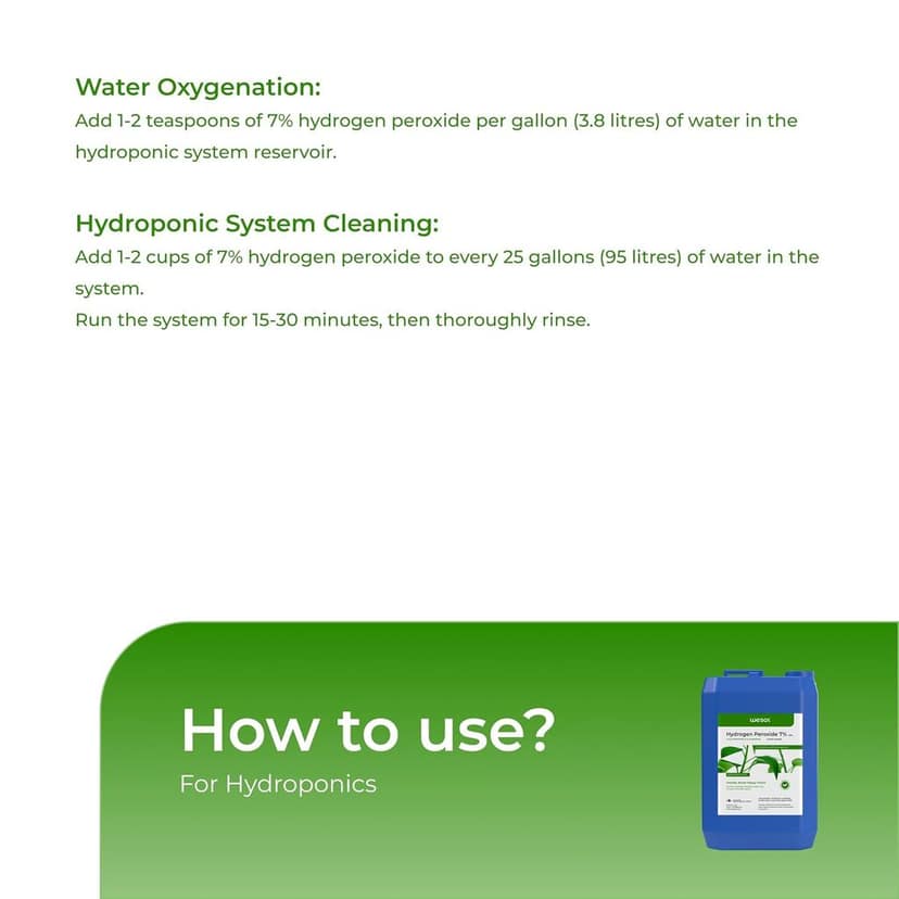 Wesol Hydrogen Peroxide for Plants Hydroponics Gardening Farming Food Grade 7.6% w/w 5 Litre Pack | Best for Cleaning Disinfectant Sterilization view 3