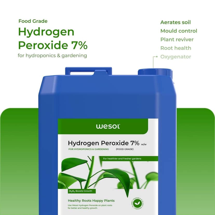 Wesol Hydrogen Peroxide for Plants Hydroponics Gardening Farming Food Grade 7.6% w/w 5 Litre Pack | Best for Cleaning Disinfectant Sterilization view 4
