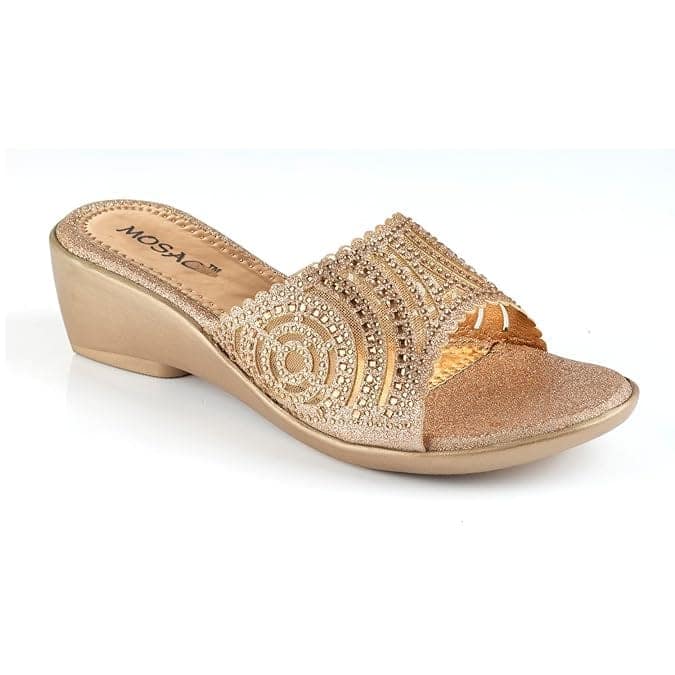 MOSAC Women's Party-Wear Trendy Designer Wedding Casual Slip-On Wedge Fashion Wedding Sandal