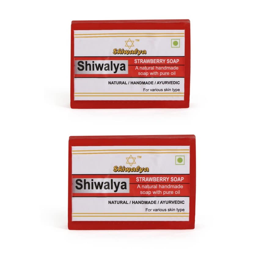 SHIWALYA Natural Strawberry Soap || Handmade Bathing Soap || Herbal Soft & Radiant Skin || Suitable for All Skin Types (Pack of 4 ) view 2
