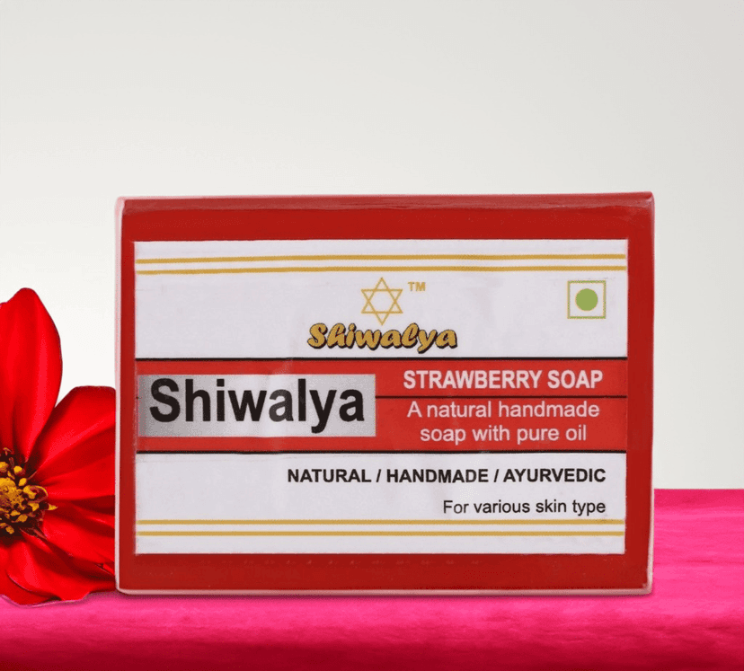 SHIWALYA Natural Strawberry Soap || Handmade Bathing Soap || Herbal Soft & Radiant Skin || Suitable for All Skin Types (Pack of 4 ) view 3