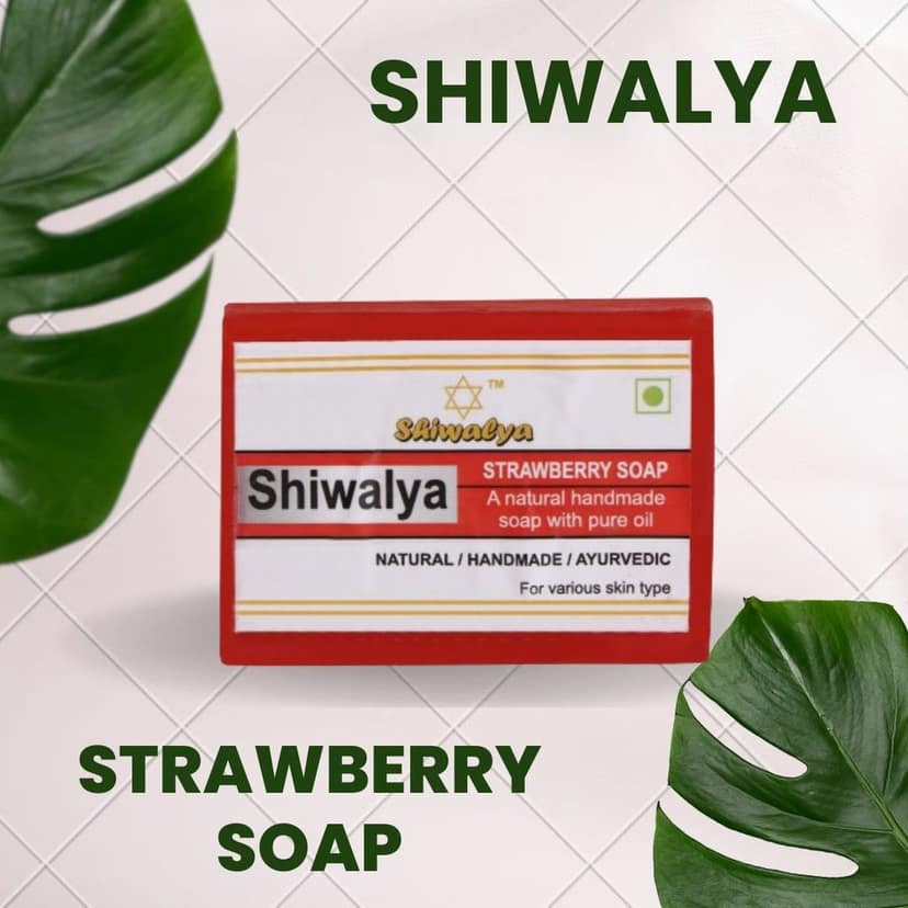 SHIWALYA Natural Strawberry Soap || Handmade Bathing Soap || Herbal Soft & Radiant Skin || Suitable for All Skin Types (Pack of 4 ) view 4