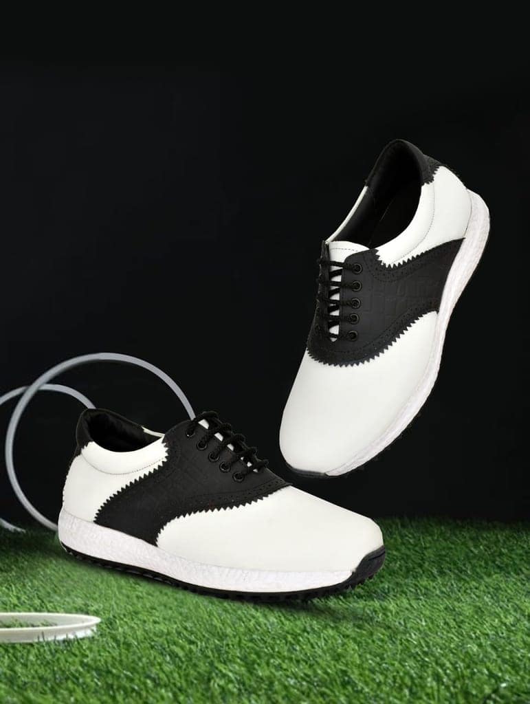 HITCARO Men's Proffessional Leather Golf Shoes | Lace-Up | Waterproof | Comfortable | Breathable view 2