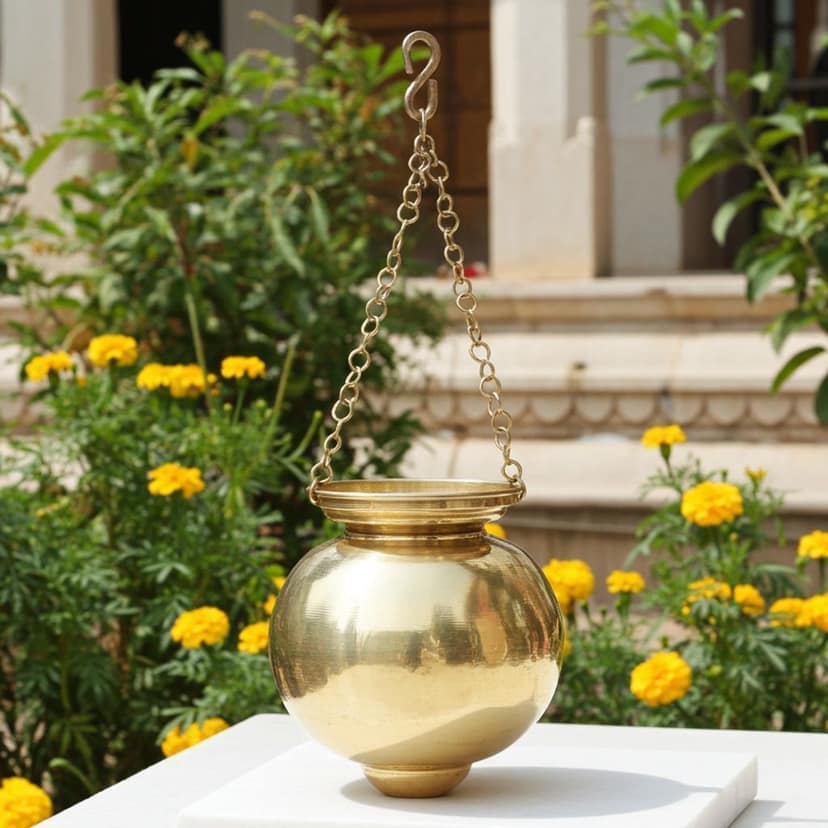 Brass Hanging Shiv Jaldhara ? Pooja Abhishek Vessel, Height : 10 Inch (ZMAS600 F) view 2
