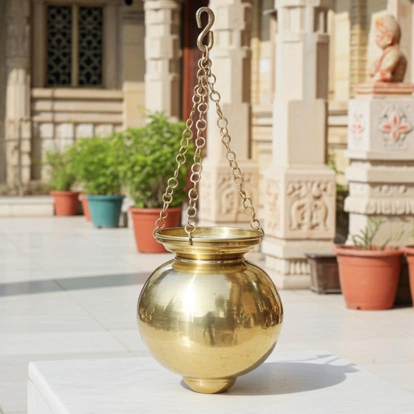 Brass Hanging Shiv Jaldhara ? Pooja Abhishek Vessel, Height : 10 Inch (ZMAS600 F) view 3