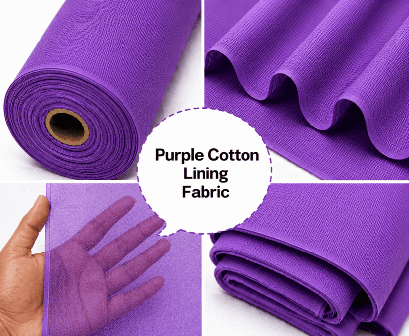 Purple Cotton Lining Fabric (Bada Panna), Purple Cotton Lining Fibre (Bada Panna), Purple Lining Cloth (Bada Panna), Soft Cotton Lining Fabric (Bada Panna), Purple Garment Lining Fabric (Bada Panna) view 3