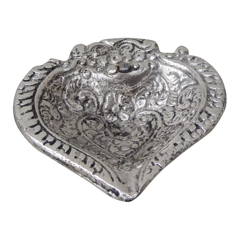 Aluminium Heart Shape Deepak Oil Lamp for Decorative Lighting, Height : 0.5 Inch (ASMAS268 H) view 2