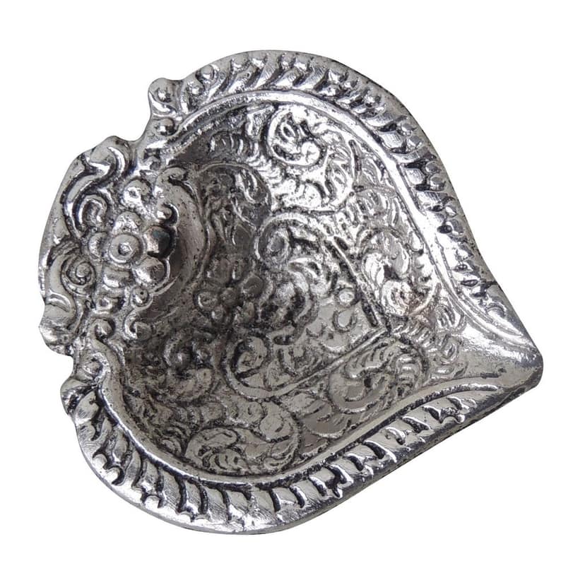 Aluminium Heart Shape Deepak Oil Lamp for Decorative Lighting, Height : 0.5 Inch (ASMAS268 H) view 3
