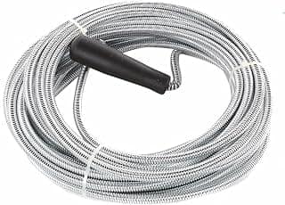 Drain Unblocker Wire Rod Flexible Spring Cleaner Snake Plunger Heavy Duty Waste Pipe Hair Removal Dirt Cleaning Tool Clog Remover for Home Kitchen Washbasins Tub Sink Shower Basins (5 Meter)