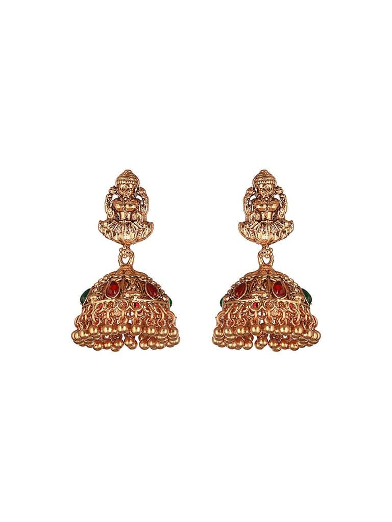 Gold Plated Lakshmi Motif Temple Bridal Necklace Jewellery Set view 5