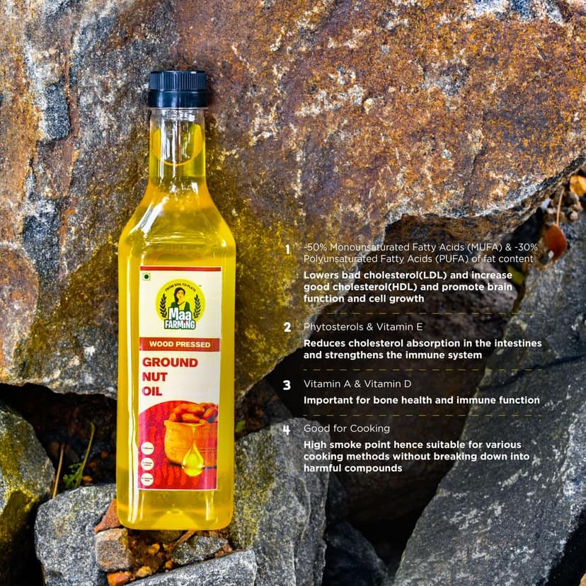 Maa Farming Wood-Pressed Groundnut Oil - 1L view 4