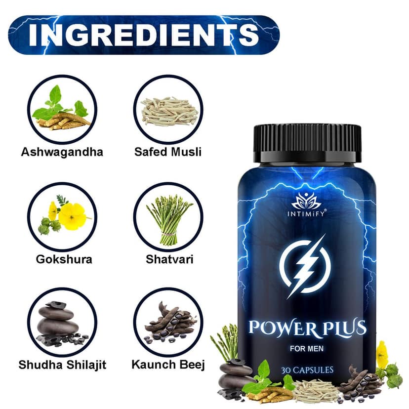 Intimify Power Plus capsule for Time Booster, Extra Pleasure, Stamina & Power, Increase Size, Increase Hardness (30 Caps) view 5