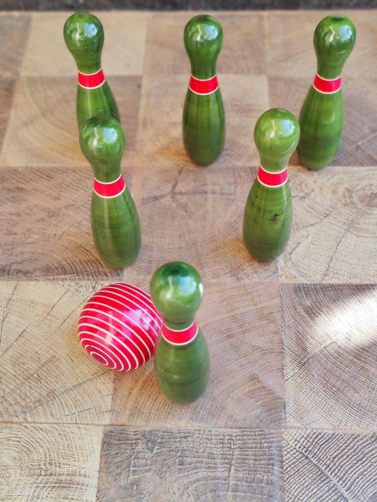 WOODEN TOY BOWLING SET view 2