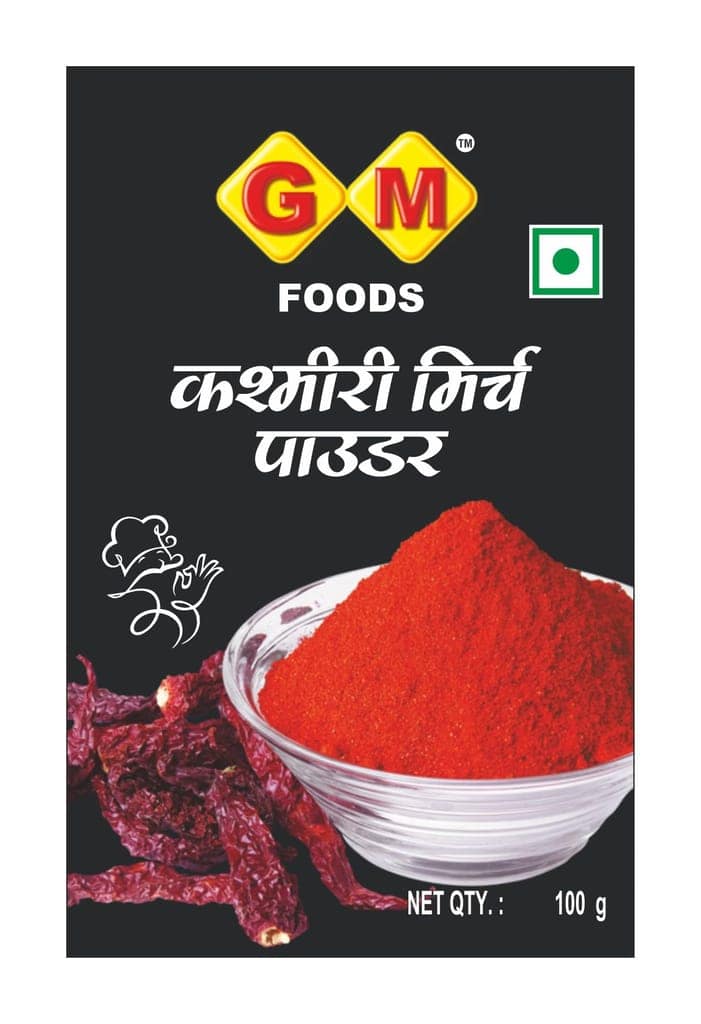 GM Foods Kashmiri Mirch Powder 100 Gram (Pack of 1) | Red chilli Powder | Authentic Indian Spice | Cool Ground for a Pure, Flavorful Experience in Every Dish | No Added Preservatives & Colours view 4