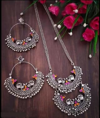 Samridhi DC Silver Alloy Necklace Set ( Pack of 1 )