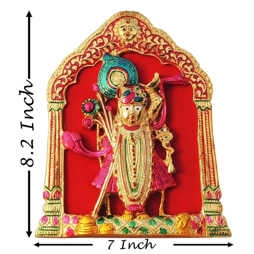 Aluminium Showpiece Wall Hanging Shree Nath Statue (ASMAS433 M) view 2