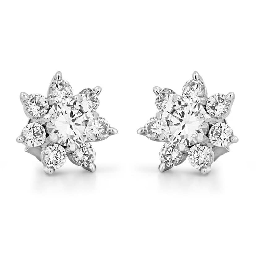 Zarkan Shining Sunflower Silver Earrings view 3