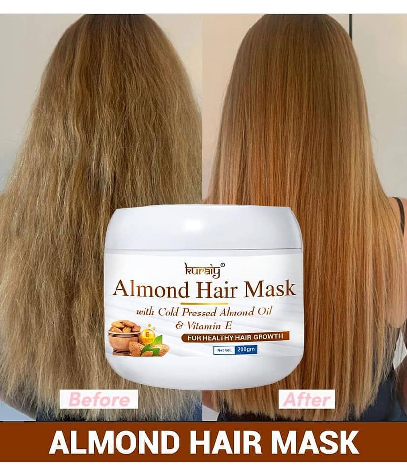 KURAIY Almond Hair Mask With Cold Pressed Almond Oil & Vitamin E For Healthy Hair Growth 200g view 2