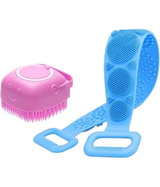 Majestique Silicone Brush Bath Body And Skin Brush Belt Easy To A Clean Color May Vary