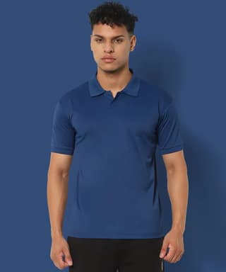 Polo-Collar Neck T-Shirt for Men (Dark blue color)