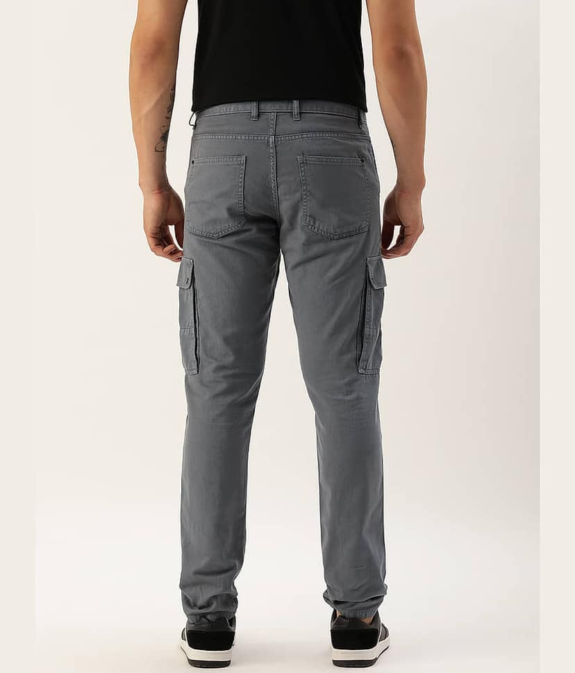 IVOC Slim Pleated Men's Cargos - Grey ( Pack of 1 ) view 3