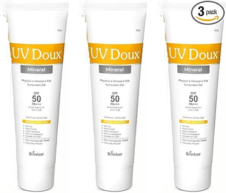 Brinton Sunscreen SPF 50 PA+++ UV Doux Mineral Sunscreen 50gm x Pack of 3 (150 g)