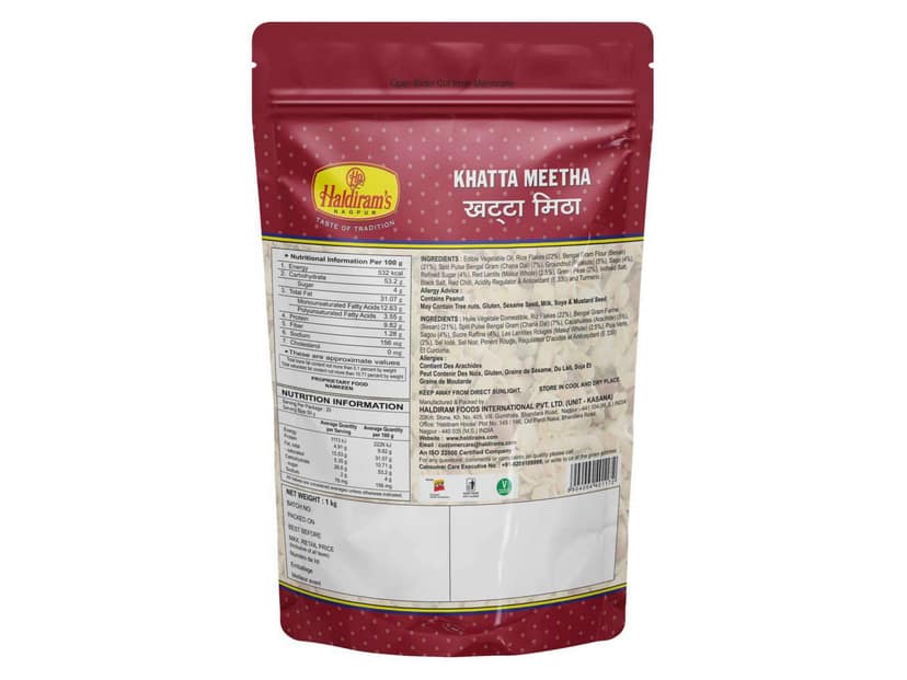 Haldiram's Khatta Meetha Namkeen - 1 kg - Pack of 2 view 2