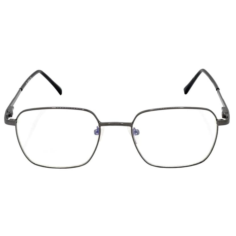 Hrinkar Trending Eyeglasses: Grey Rectangle Optical Spectacle Frame For Men & Women |HFRM-GRY-19010 view 2