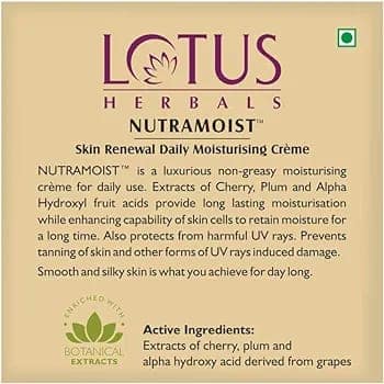 Lotus Herbal Nutramoist Skin Renewal Daily Moisturising Creme SPF-25 (50g) view 2