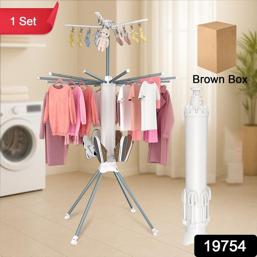 Multi-Layer Foldable Clothes Drying Rack Set view 2