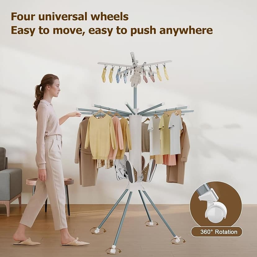 Multi-Layer Foldable Clothes Drying Rack Set view 3