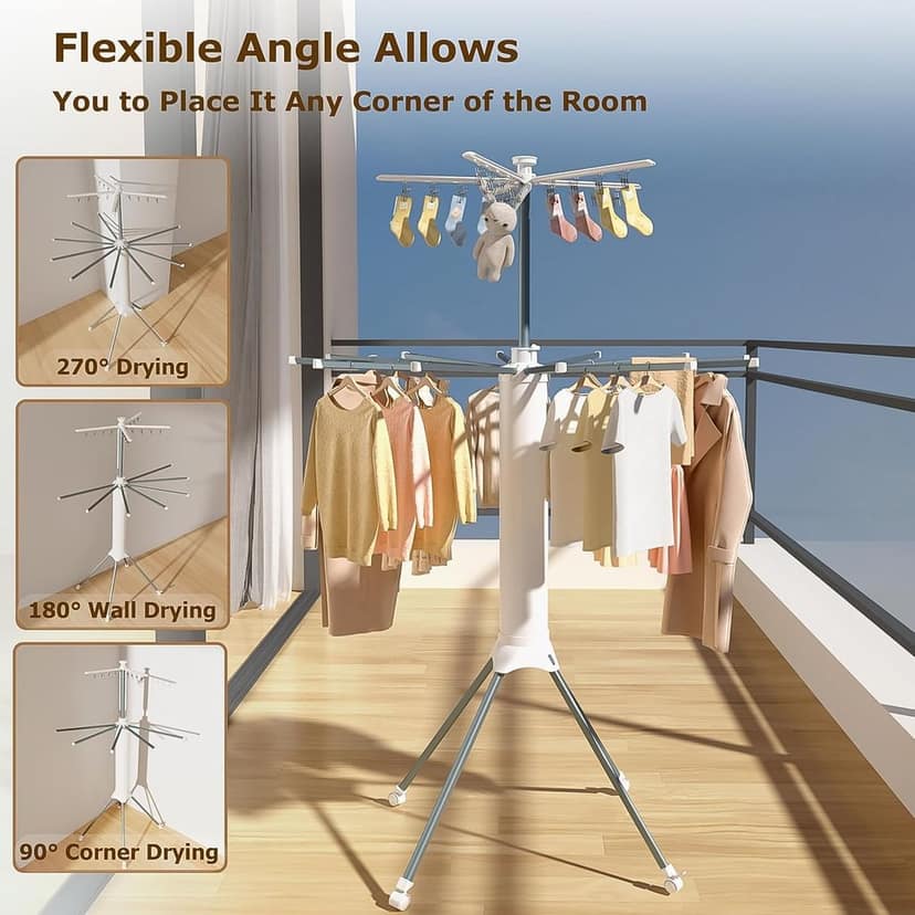 Multi-Layer Foldable Clothes Drying Rack Set view 6