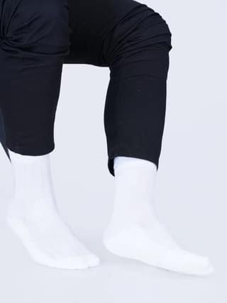 Cotton Rich Designer Socks for Men and Women - Rib Stripe (White)