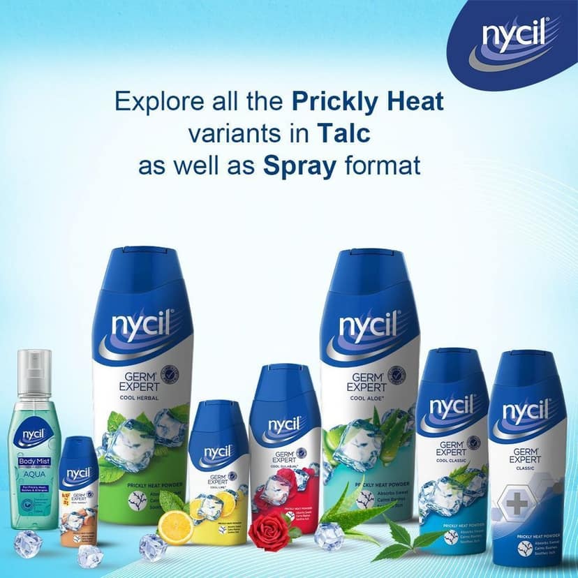 Nycil Prickly Heat Powder - Classic, 50g Bottle, Pack of 1 view 6