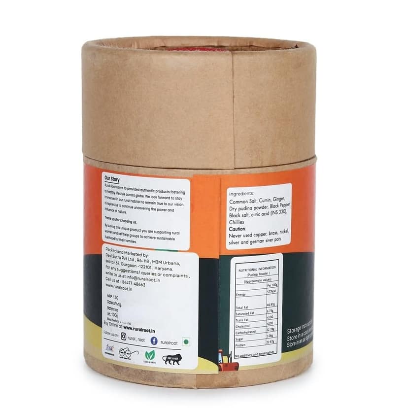 Rural Roots Jaljira Powder 100g | Tangy Spice Blend | Digestive Aid | Refreshing Drink Mix | Authentic Indian Flavour view 3