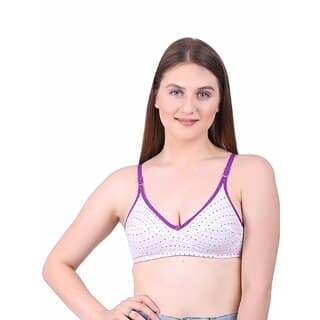 Women Full Coverage Non Padded Fire Free Daily Use Bra (Purple)