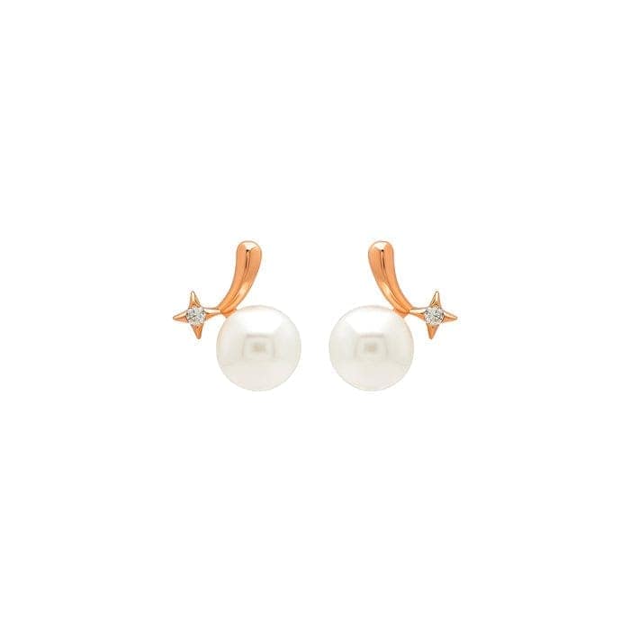 Rose Gold Silver Ocean Pearl Earrings