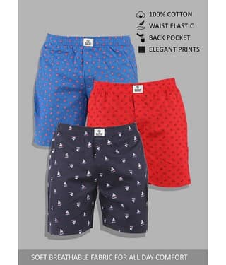 Supersquad Pack of 3 Cotton Boxers For Men's ( Assorted 5 )