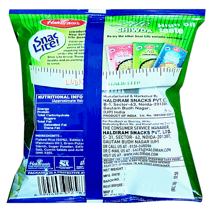 Haldiram's Lite Chiwda Namkeen, 150 G Pouch view 2