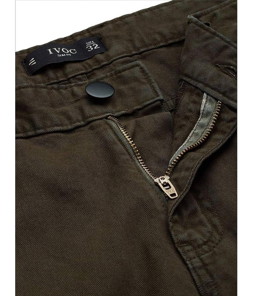 IVOC Men Solid Slim Fit Cargos Trousers view 2