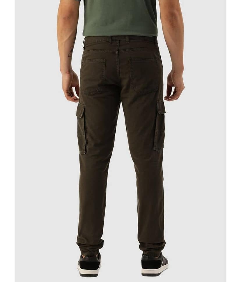 IVOC Men Solid Slim Fit Cargos Trousers view 4